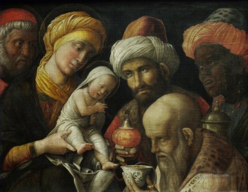 アンドレア・マンテーニャ Painting - 東方三博士の崇拝 ルネサンスの画家アンドレア・マンテーニャ